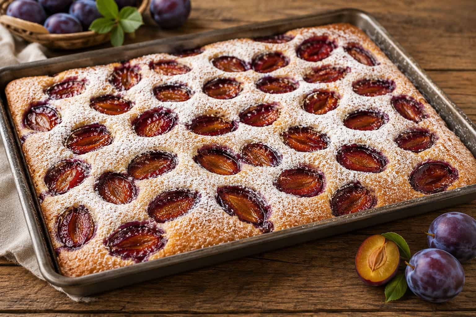 Úžasne dobrý 10-minútový slivkový koláč: Jediný koláč, ktorý pečiem aj počas horúčav – cesto stačí len zamiešať!