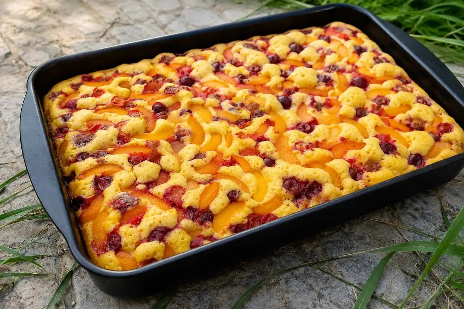 Koláč s marhuľami a višňami: Jednoduchý a lacný recept!